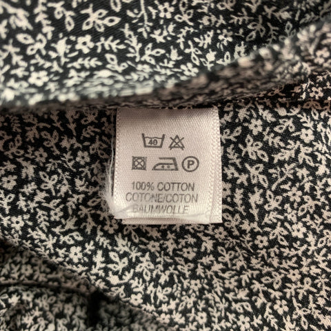 PAUL SMITH Size S Black White Print Cotton Button Up Long Sleeve Shirt