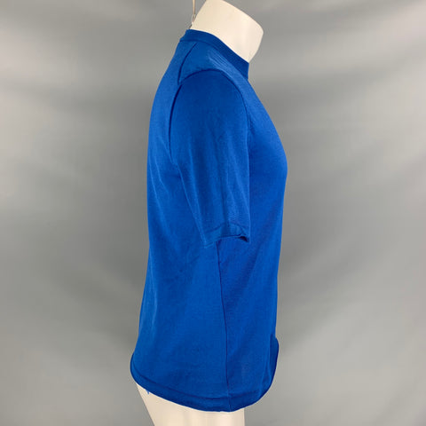 JIL SANDER Spring 2013 Size S Royal Blue Crew-Neck Short Sleeve Shirt