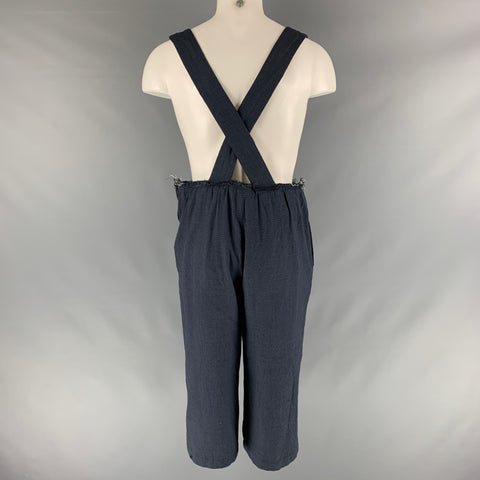 COMME des GARCONS Size XS Navy Grey Nailhead Wool Blend Cropped Casual Pants