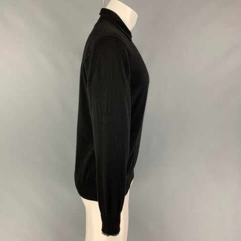 PAUL SMITH Size M Black Merino Wool Spread Collar Pullover