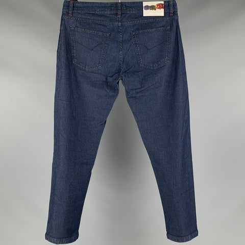 MARCO PESCAROLO Taille 34 Indigo Solid Denim Zip Fly Jeans