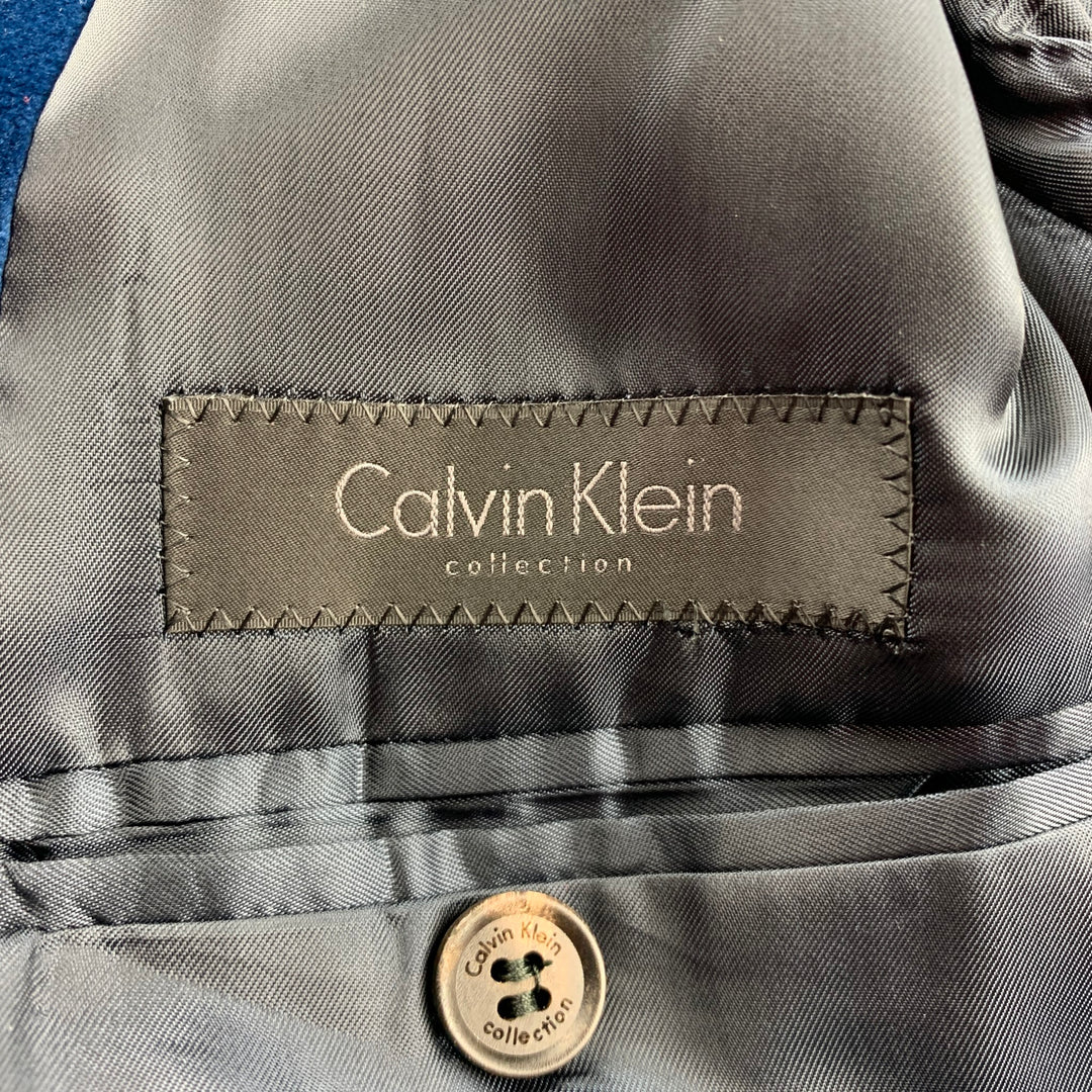 CALVIN KLEIN COLLECTION Taille 40 Manteau de sport à revers cranté en velours bleu royal