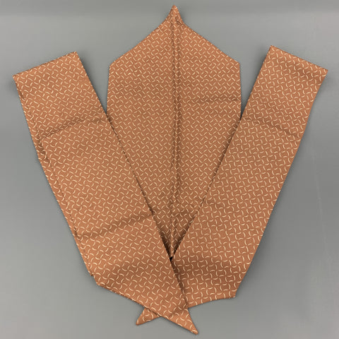 F.R. TRIPLER & CO. Print Silk Tan Ascot Scarf