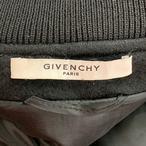 GIVENCHY Size 6 / FR 38  Black Wool Lamb Skin Bomber Jacket