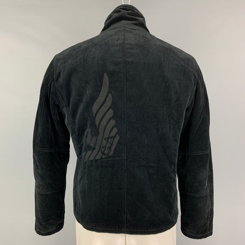 EMPORIO ARMANI Size S Black Cotton Zip Up Jacket