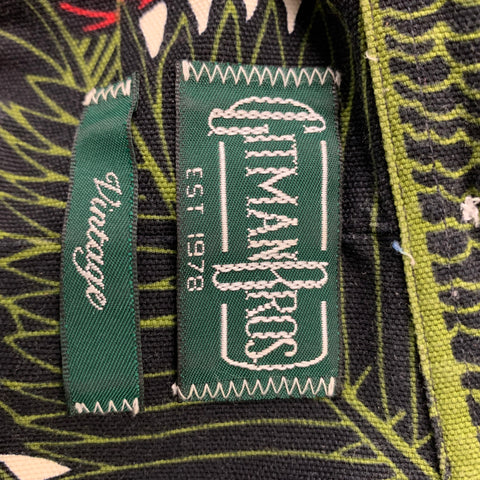 GITMAN VINTAGE Size L Green &  Red Print Cotton Button Down Long Sleeve Shirt