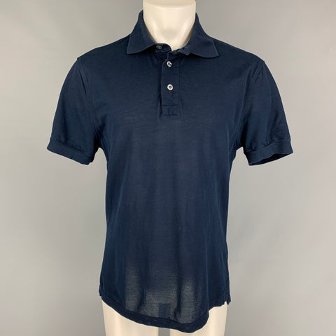 TOM FORD Size M Navy Cotton Short Sleeve Polo