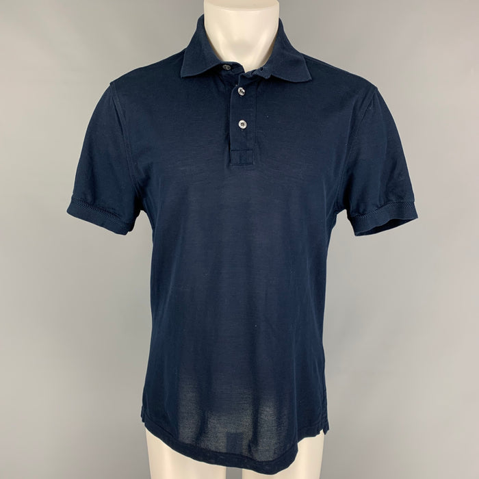TOM FORD Size M Navy Cotton Short Sleeve Polo