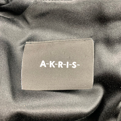 AKRIS Size 6 Black Wool / Nylon V-Neck Shift Dress