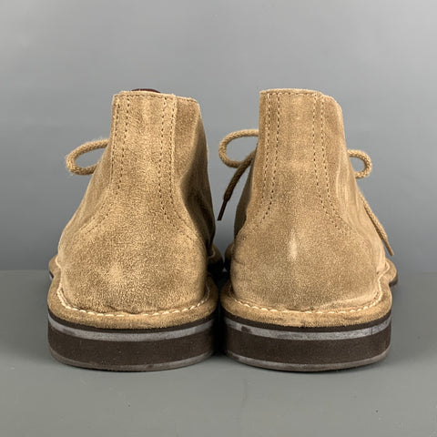COACH Size 10.5 Beige Suede Ankle Lace Up Shoes