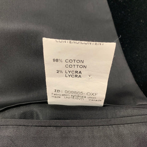 THEORY Size 46 Black Velvet Cotton Lycra Peak Lapel Sport Coat