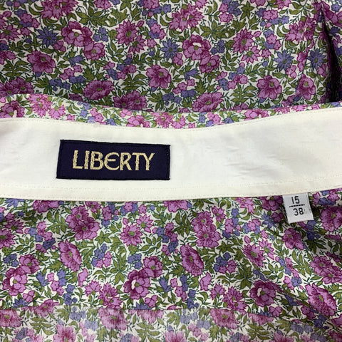 LIBERTY OF LONDON Size M Purple & Green Floral Cotton Long Sleeve Shirt