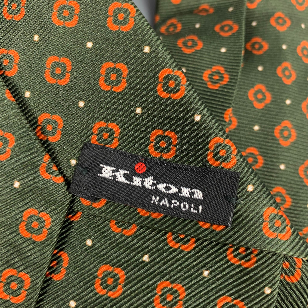 KITON Green & Orange Floral Tie