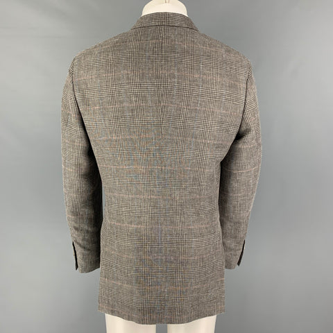BRUNELLO CUCINELLI Size 40 Blue Glenplaid Wool Blend Sport Coat
