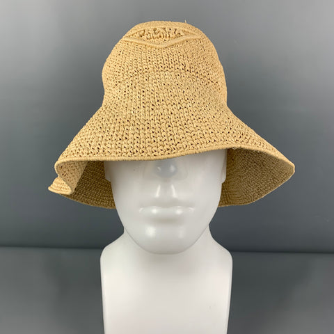 PRADA Chapeau bob en raphia viscose tissé naturel taille M