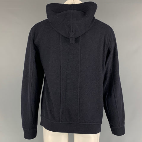 LOUIS VUITTON Size M Navy Textured Hooded Sweatshirt