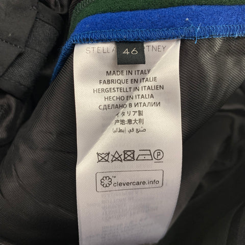 STELLA McCARTNEY Size 30 Charcoal & Green Wool Stirrup Tuxedo Dress Pants