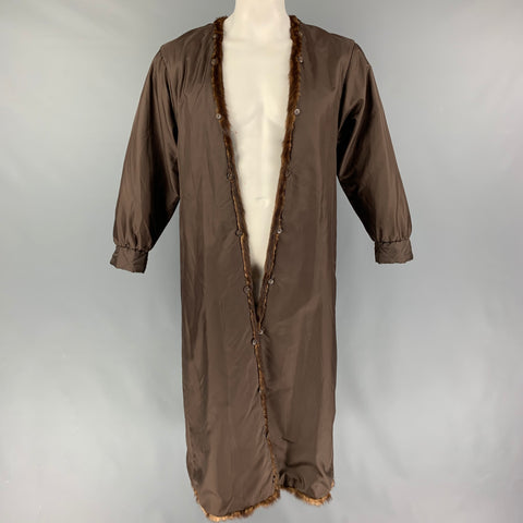 BOGNER Size 44 Olive Double Breasted Belted Coat
