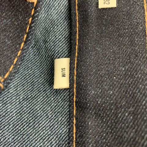 TAYLOR STITCH Size 32 Indigo Contrast Stitch Cotton / Polyester Slim Jeans