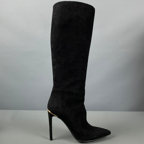 LOUIS VUITTON Talla 7 Botas sin cordones de ante negro
