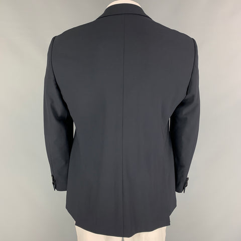 EMPORIO ARMANI Size 44 Navy Wool Tuxedo Sport Coat