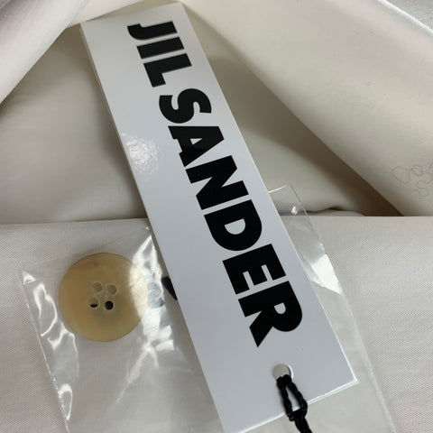JIL SANDER Size 4 Cream Cotton Notch Lapel Jacket