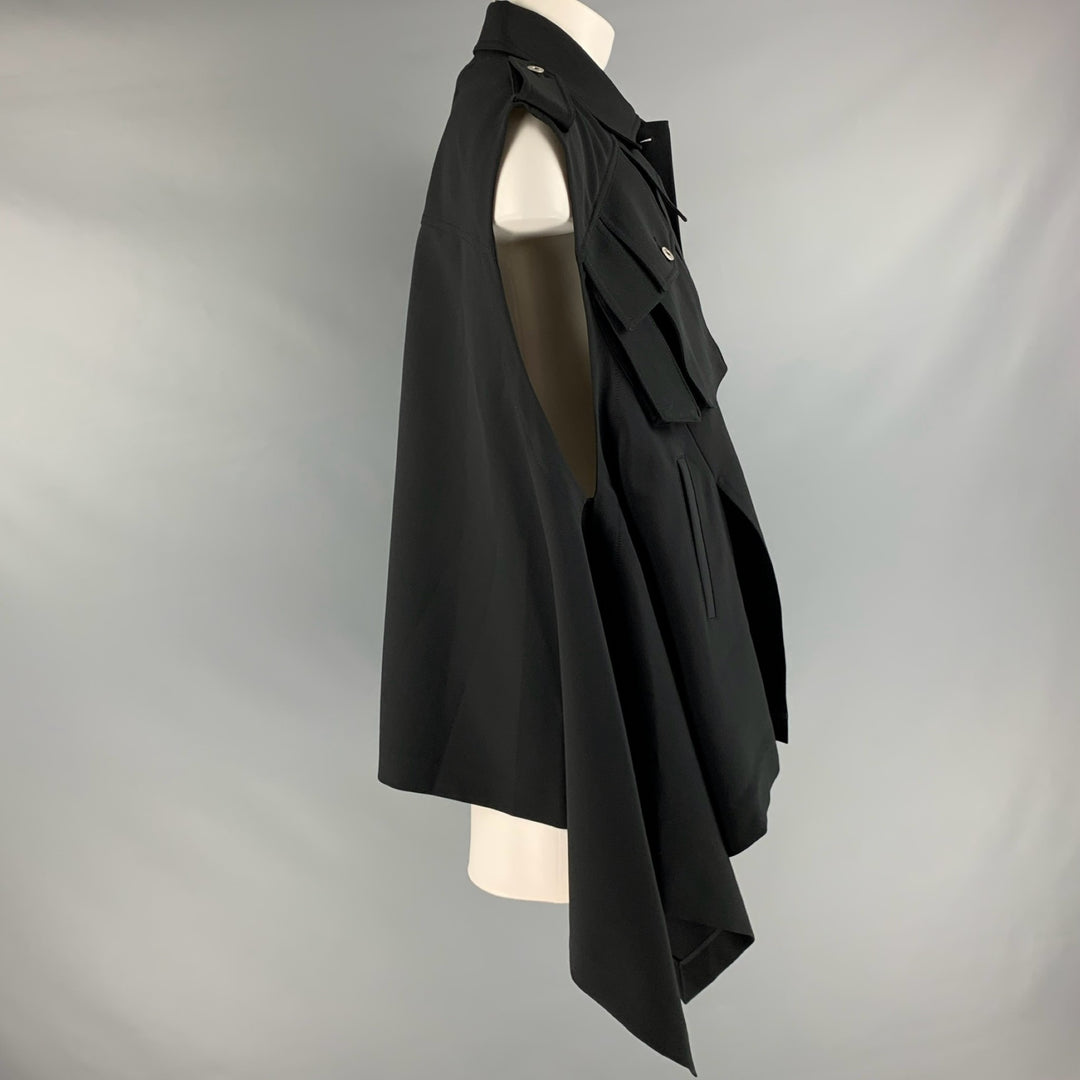 FENG CHEN WANG Size M Black Polyester Asymmetrical Vest