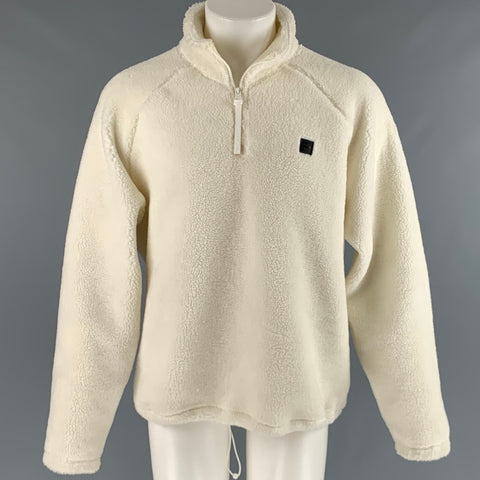 FILA Size M White Polyester 1/4 Zip Jacket