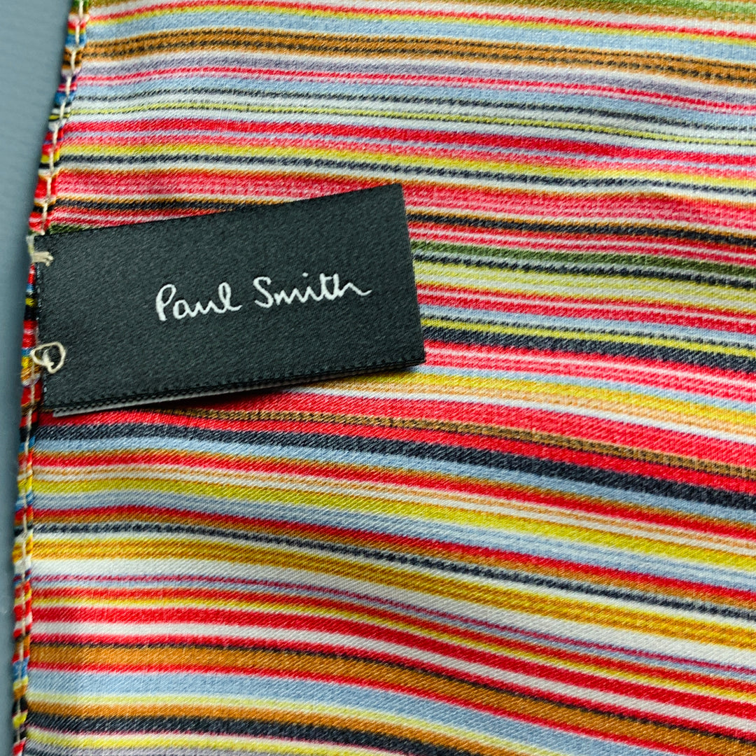 PAUL SMITH Multi-Color Stripe Silk Pocket Square