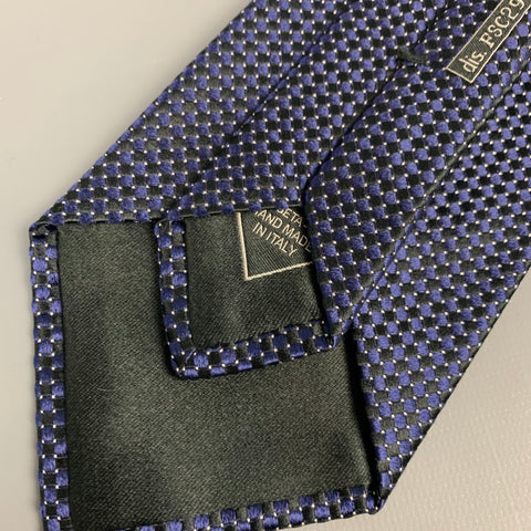 BRIONI Navy & Black Dots Silk Tie