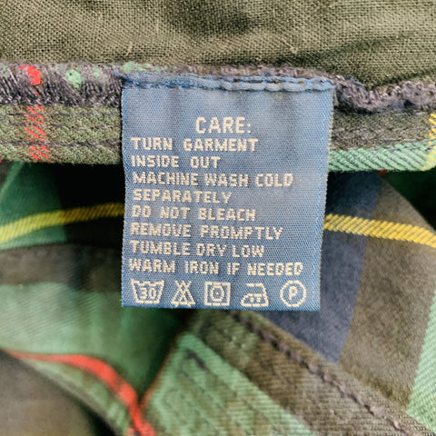 RALPH LAUREN Size 34 Navy Green Cotton  Elastane Plaid Low Rise Casual Pants