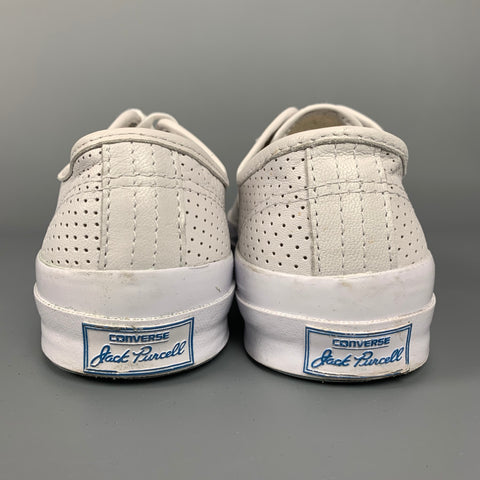 CONVERSE x Jack Purcell Size 8.5 White Perforated Leather Sneakers