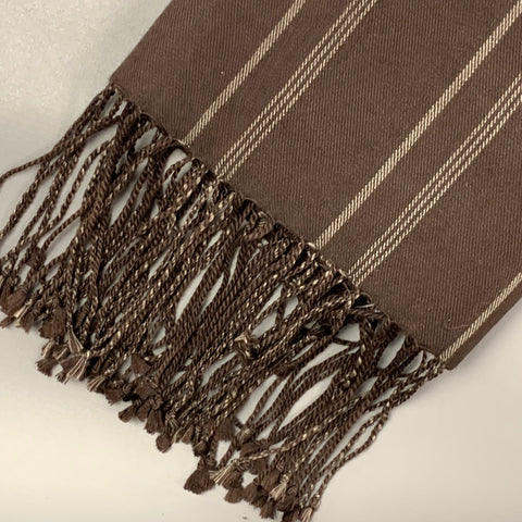 NO BRAND Brown Stripe Wool Scarf