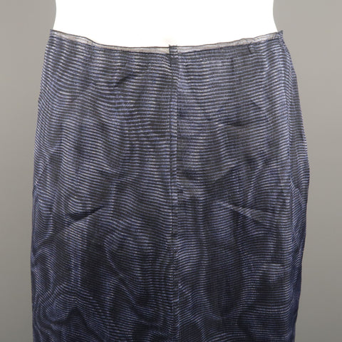 PRADA Taille US 6 / IT 42 Jupe droite crayon Moare en soie bleue