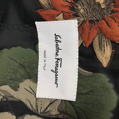 SALVATORE FERRAGAMO Size 8 Black Orange Beige Jacket Blazer