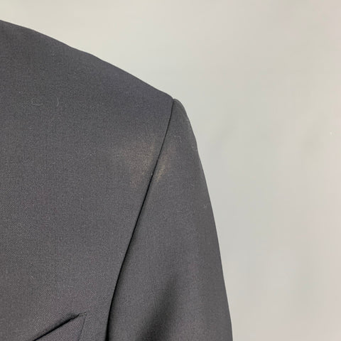 SPENCER HART Size 38 Black Wool Mohair Tuxedo Sport Coat