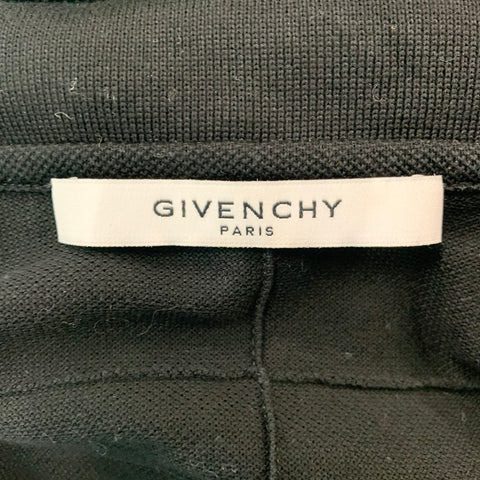 GIVENCHY Size XS Black White Color Block Cotton Short Sleeve Polo