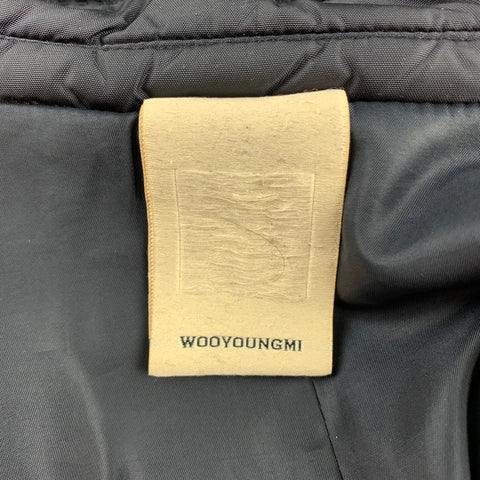 WOOYOUNGMI x Harris Tweed Size 36 Navy Quilted Nylon Notch Lapel Vest