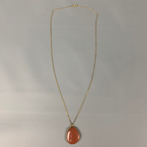 BANANA REPUBLIC Gold Brown Chain Link Stone Necklace