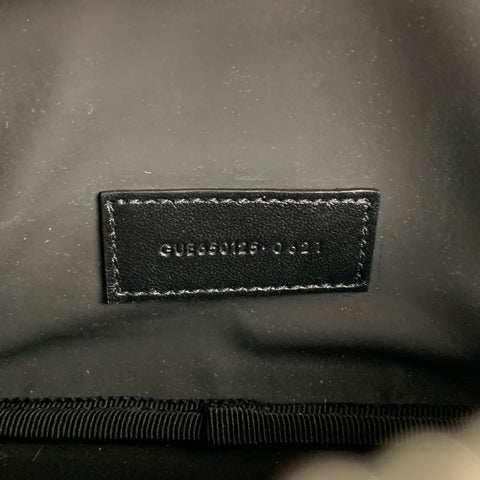 SAINT LAURENT Blue Black Leaves Canvas Toiletry Handbag