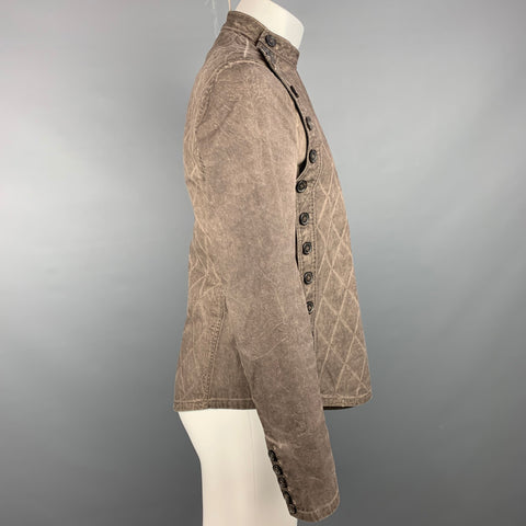 JOHN VARVATOS Limited Edition 12/60 Size M Grey Distressed Cotton Buttoned Jacket