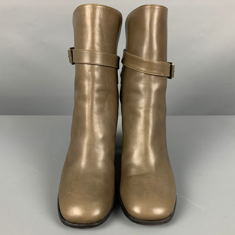 CELINE Botas grises con tira al tobillo talla 10