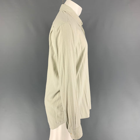OUR LEGACY Size M Pistachio Textured Silk Button Up Long Sleeve Shirt