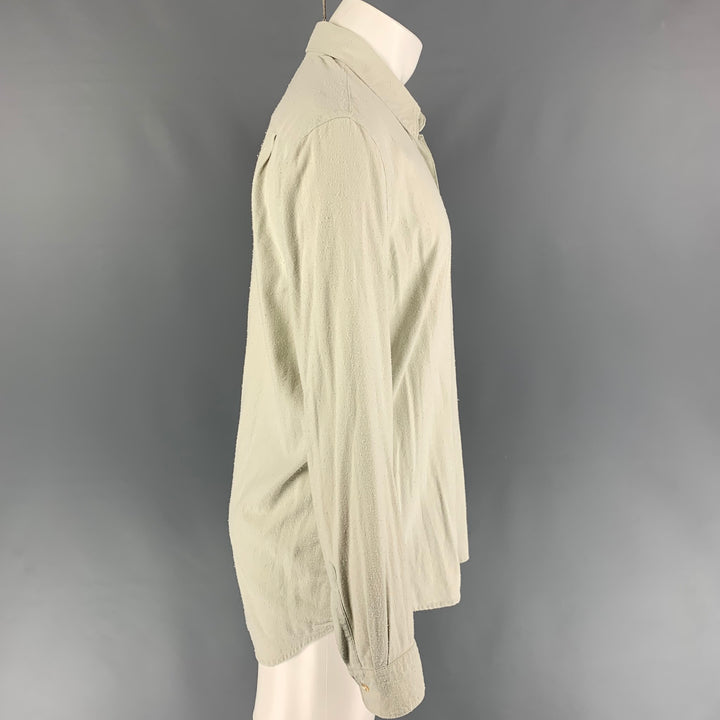 OUR LEGACY Size M Pistachio Textured Silk Button Up Long Sleeve Shirt