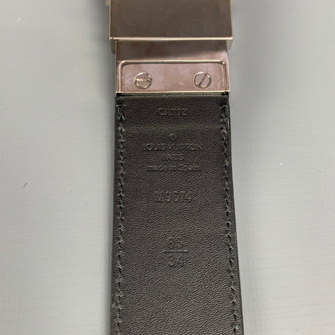 LOUIS VUITTON Saint-Cyr-Boston Size 34 Black Damier Leather Belt
