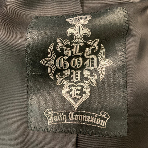 FAITH CONNEXION  Size L Black Rhinestone Sport Coat