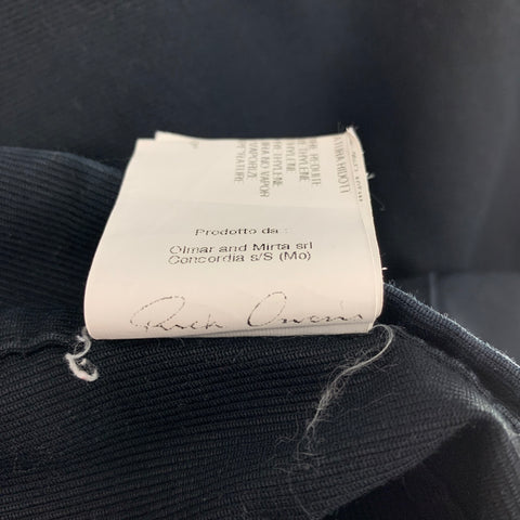 RICK OWENS Size L Black Textured Cotton Button Fly Casual Pants