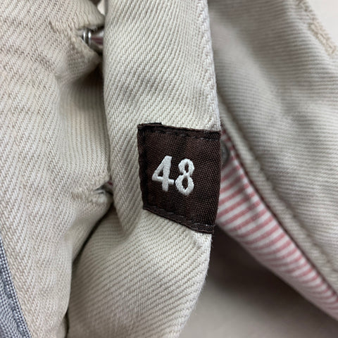 BRUNELLO CUCINELLI Size 32 Beige Washed Cotton Button Fly Jeans