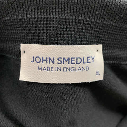 JOHN SMEDLEY Size XL Black Cotton Buttoned Polo