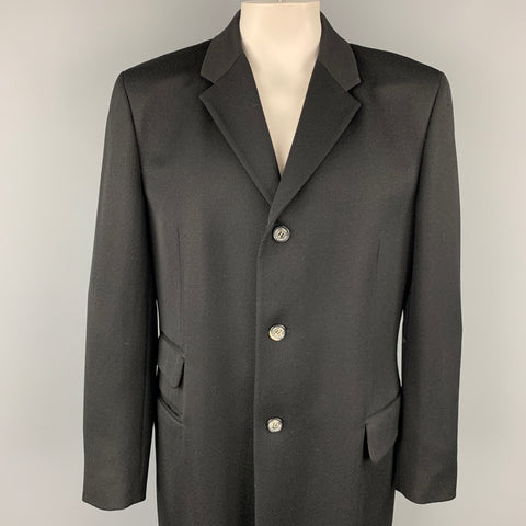 D&G by DOLCE & GABBANA  Size L Black Twill Wool Single Breasted Coat
